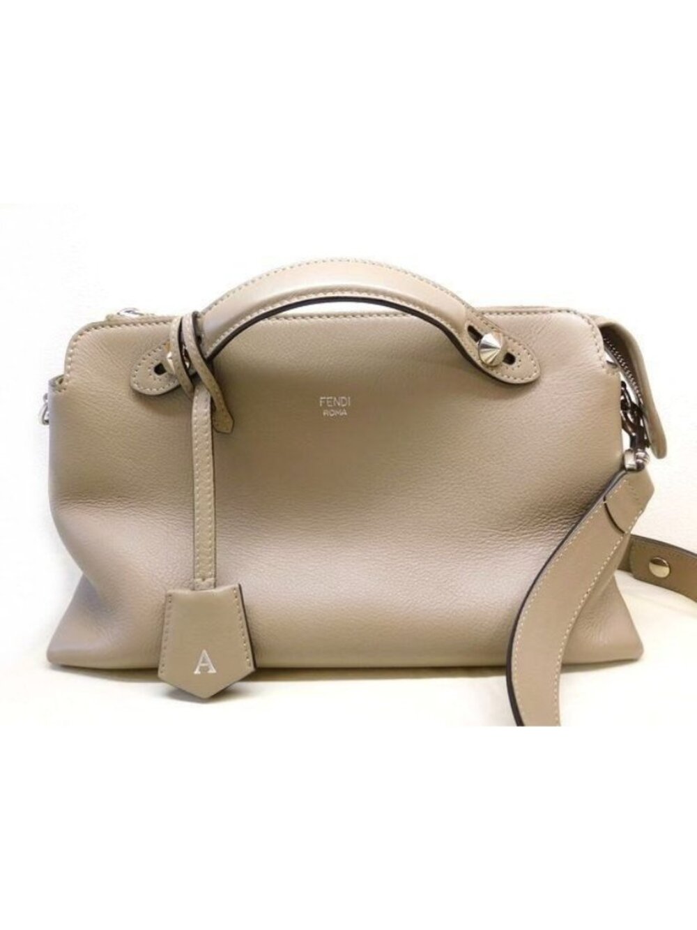 Fendi by the Way 2-Way Shoulder Bag Leather Medium Gray